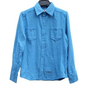 Woolrich Baby Blue Long Sleeve Button Down Casual Shirt Top Blouse Like New XS